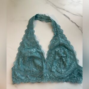 Lace Halter Bralette in Teal by Free People